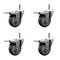 Service Caster 4'' Gray Polyurethane Swivel 7/16'' Stem Caster Set with Total Lock Brake, 4PK SCC-GRTTL20S414-PPUB-716138-4 - alternate 1